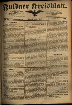 Ausgabe vom Mittwoch, den 11. April 1906.