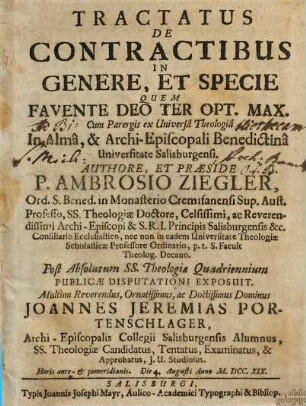Tractatus de contractibus in genere et specie