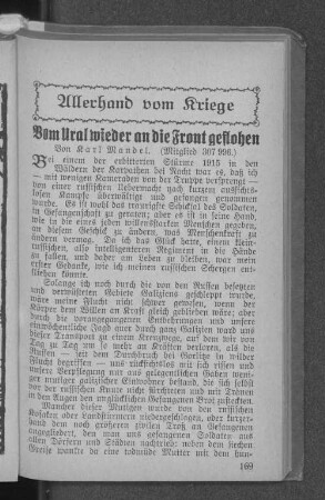 Allerhand vom Kriege