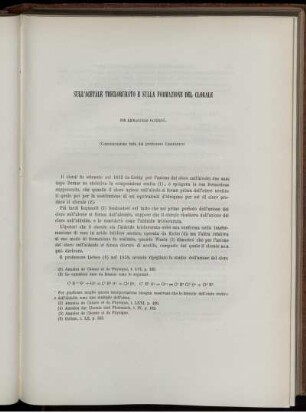 Sull' Acetale Triclorurato E Sulla Formazione Del Clorale