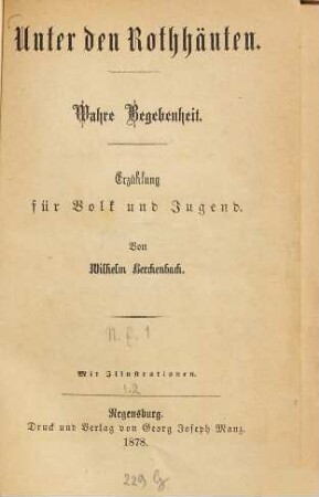 Neue Erzählungen für Volk und Jugend, 1