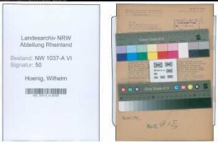 Entnazifizierung Wilhelm Hoenig , geb. 00.00.0000 ()