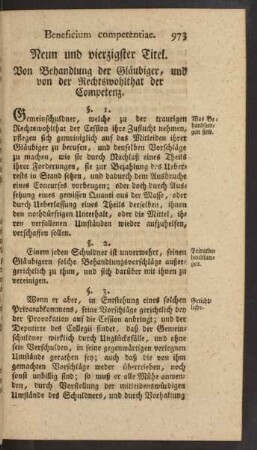 Neun und vierzigster Titel