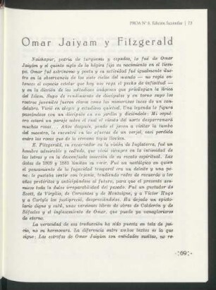 Omar Jaiyam y Fitzgerald