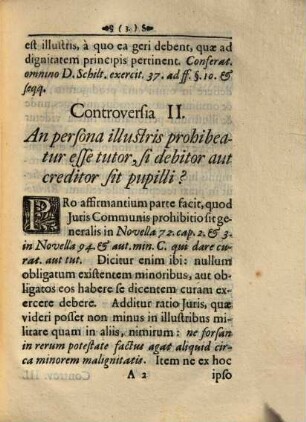 Delibata Controversiarum Ex Jure Publico, Feudali, Privato, Canonico, De Tutelis