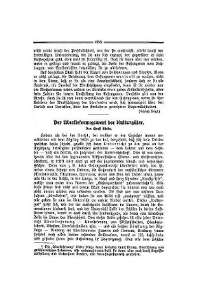 Der Überlieferungswert der Kulturgüter