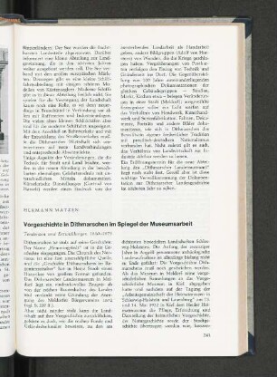Vorgeschichte in Dithmarschen im Spiegel der Museumsarbeit.
