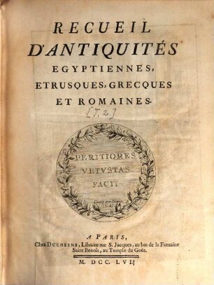 Recueil D'Antiquités Egyptiennes, Etrusques, Grecques Et Romaines, 2