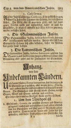 Anhang. von den Unbekannten Ländern