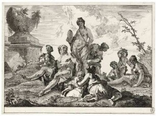 Venus, Vulkan, drei Nymphen und drei Putten, aus der Folge "Varii Baccanali"