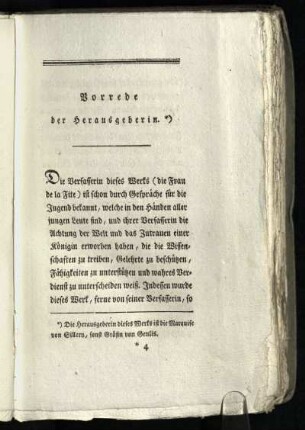 Vorrede der Herausgeberin