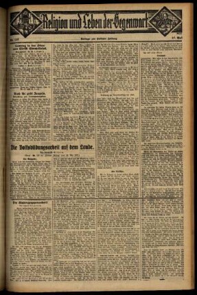 Dritte Ausgabe vom Sonntag, den 17. Mai 1931.