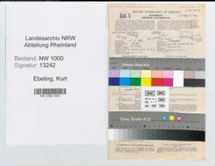 Entnazifizierung Kurt Ebeling, geb. 28.03.1888 (Angestellter)