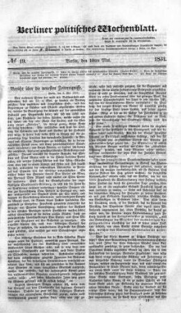 No 19, 10. Mai 1834