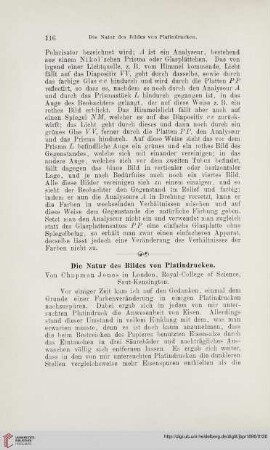 Die Natur des Bildes von Platindrucken
