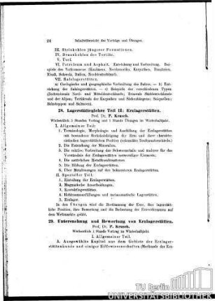 28. Lagerstättenlehre Teil II: Erzlagerstätten