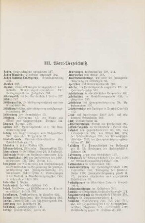 III. Wort-Verzeichniß