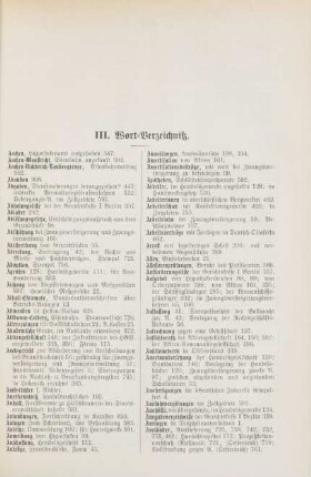 III. Wort-Verzeichniß