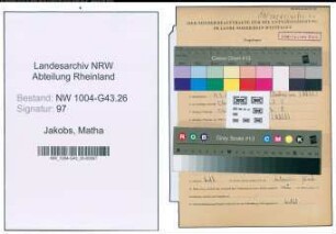 Entnazifizierung Matha Jakobs , geb. 13.03.1904 ()