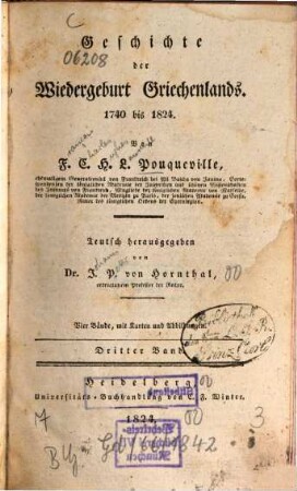Geschichte der Wiedergeburt Griechenlands : 1740 bis 1824. 3