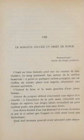 VIII. Le songeur touche un objet de songe