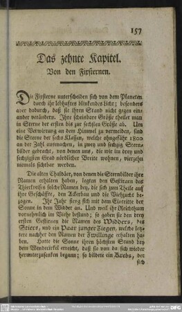 Das zehnte Kapitel. Von den Fixsternen