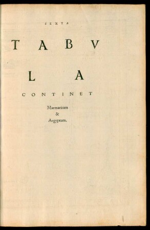 Sexta Tabula Continet Marmaricam & Aegyptum.