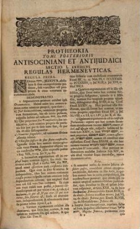 Gloria Christi et Christianismi apocalyptico-prophetica nec non antisociana et antiiudaica .... 2. Antisocinianus et Antiiudaicus