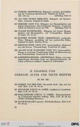B. Graphik und Gemälde Alter und Neuer Meister (Nr. 326-440)