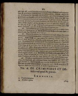 Tit. 6. De Criminibus Et Delictis vel quasi & pœnis.