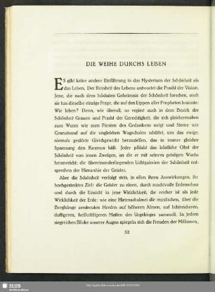 Die Weihe Durchs Leben