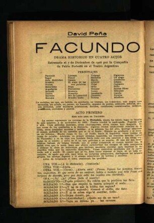 Facundo : drama histórico en cuatro actos