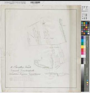 Drensteinfurt (Drensteinfurt) 2. Entwurf einzelne Domänengrundstücke 1823 100 Ruten = 15 cm 57 x 51 kol. Zeichnung Ziegert KSM Nr. 336