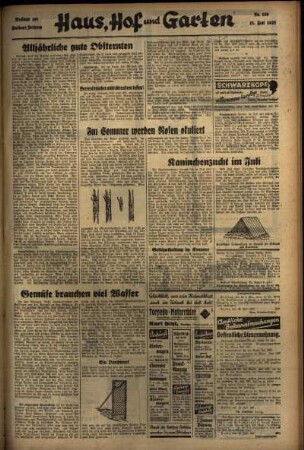 Erste Ausgabe vom Donnerstag, den 15. Juli 1937.