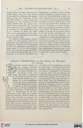 Reliquiar in Medaillon-Form aus dem Anfange des XIII.Jahrh.