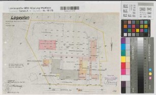 Recklinghausen (Recklinghausen) Staatliches Aufbaugymnasium Umbau und Erweiterung Lageplan 1959 1 : 500 29,5 x 42,5 Pause Staatshochbauamt Recklinghausen Regierung Münster Nr. 34121