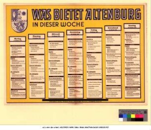 Originaltitel: Was bietet Altenburg in dieser Woche 17. Oktober bis 23. Oktober 1949
