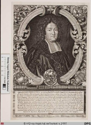 Bildnis Johann Philipp II. (1664 Reichsfrhr. von Greiffenclau zu Vollrads), 1699-1719 Fürstbischof von Würzburg
