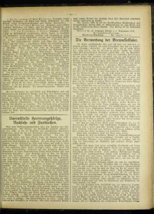 Unermittelte Heeresangehörige, Nachlaß- und Fundsachen