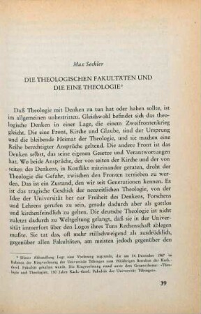 39-62 Die theologischen Fakultäten und die eine Theologie