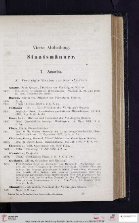 Vierte Abtheilung. Staatsmänner (Nr. 2462 - 3666)