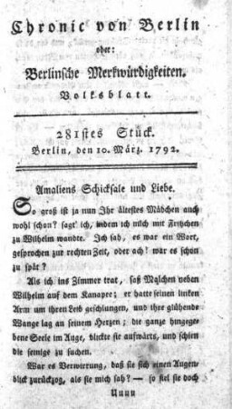 281stes Stück, Berlin, den 10. März. 1792