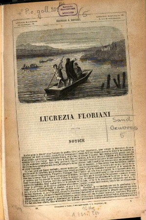 Oeuvres illustrées de George Sand, [5]. Lucrezia Floriani u.a.