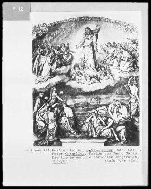 Kartons zu den Wandbildern der Fürstengruft (Campo santo) in Berlin — Die Nordwand (Die letzten Dinge) — Die Parabel von den klugen und törichten Jungfrauen