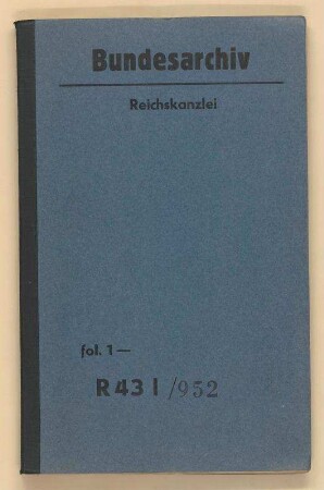 Oberkommando der Wehrmacht (bis 1935: Reichswehrministerium; 1935 - 1938: Reichskriegsministerium). - Personalangelegenheiten der Minister: Bd. 1