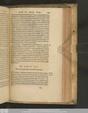 In Caput VIII. De contrarietate motus & quietis.