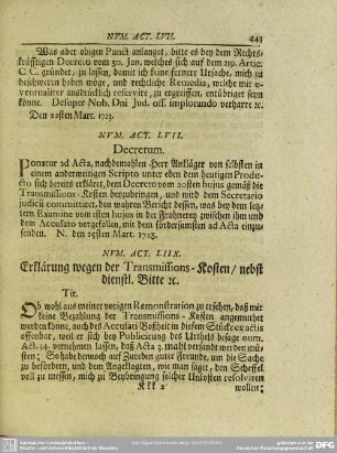 Num. Act. LVII. Decretum