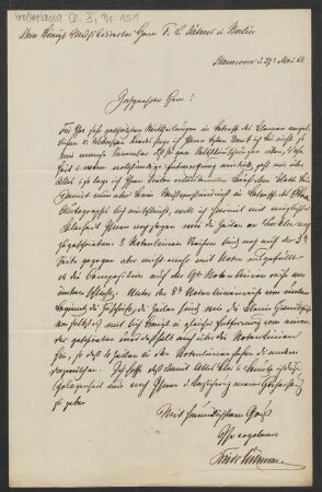 Brief an Friedrich Wilhelm Jähns : 27.05.1868