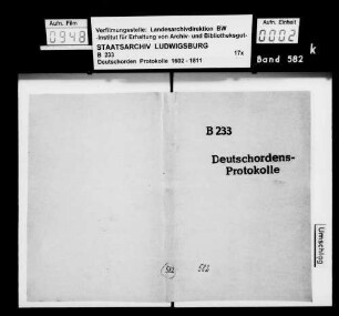 Protokolle des Deutschordensamts Neuhaus