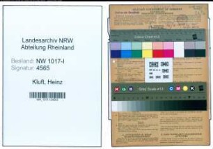 Entnazifizierung Heinz Kluft , geb. 05.09.1920 (Kaufmaennischer Angestellter)